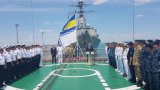 Порошенко прибыл на фрегат "Гетман Сагайдачный"